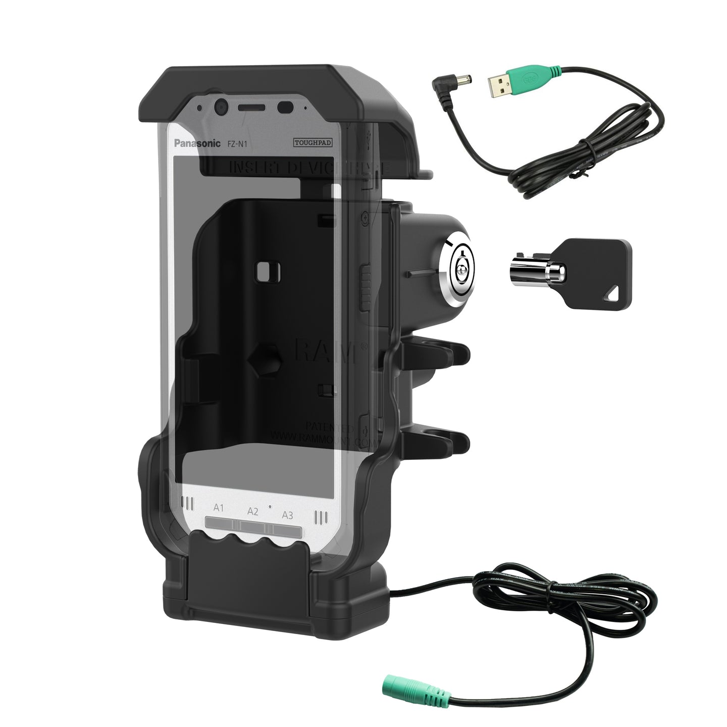 RAM® Powered Key-Locking Cradle for Panasonic Toughbook FZ-N1 & FZ-F1 (RAM-HOL-PAN11PKLU)