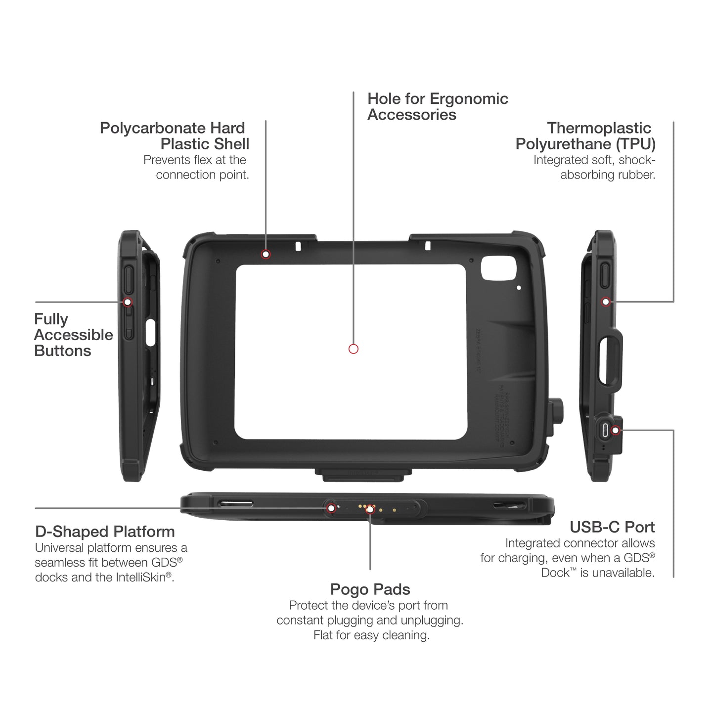 IntelliSkin® Next Gen for Zebra ET4x 10" Enterprise Tablet (RAM-GDS-SKIN-ZE21C-NG)