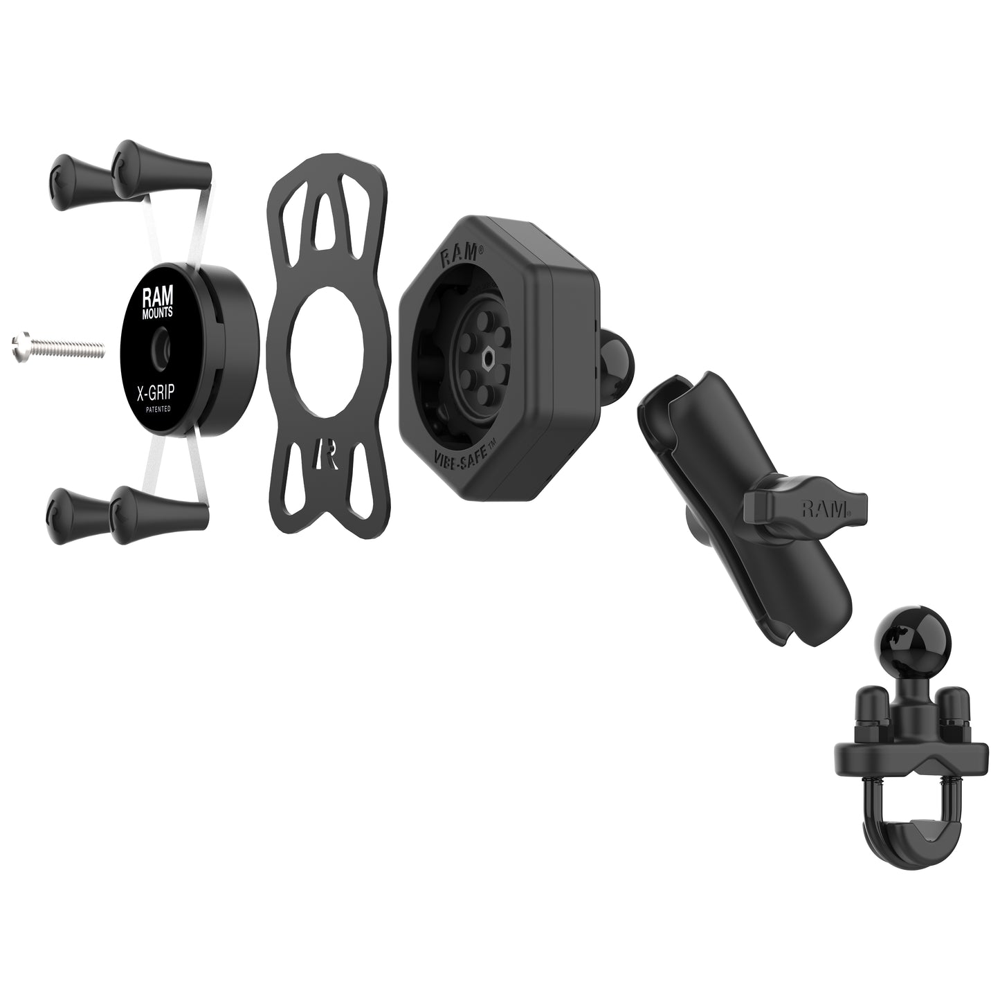 RAM® X-Grip® Phone Mount with Vibe-Safe™ & U-Bolt Base - Medium (RAM-B-149Z-UN7-462)