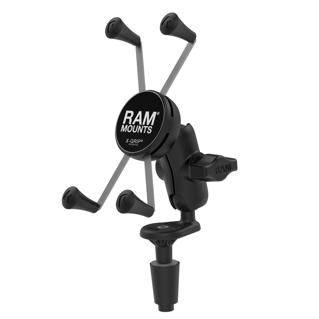 RAM X-Grip iPhone XR Holder with Short Double Socket Arm and Fork Stem Mount RAM-B-176-A-UN10U (42612)