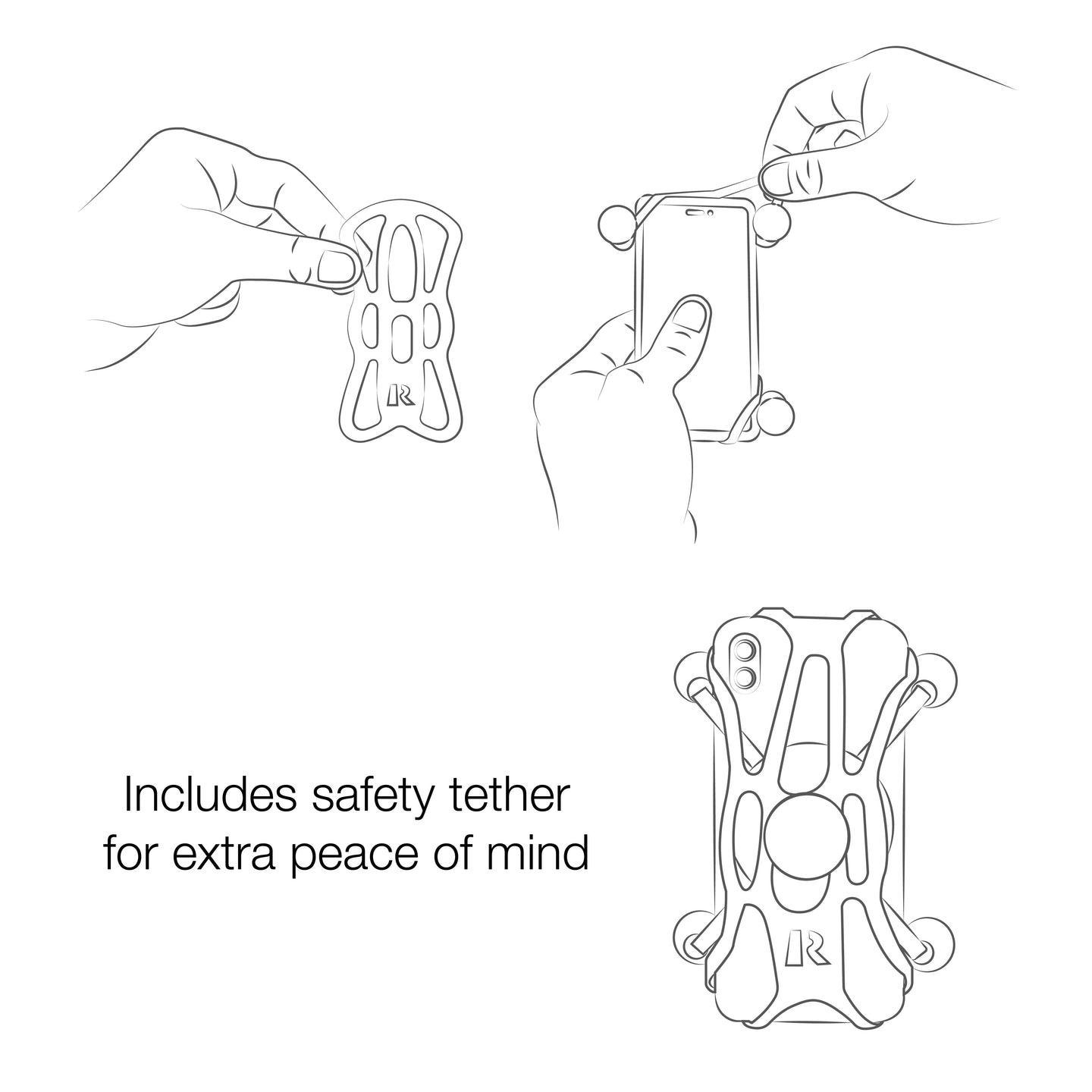 RAM® X-Grip® Phone Holder with Motorcycle Fork Stem Base (RAM-B-176-A-UN7U)