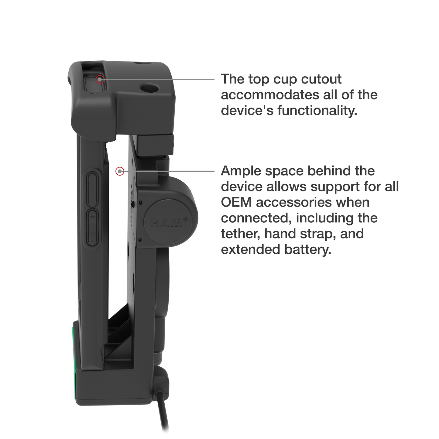GDS® Powered Dock + USB-A for Zebra EC50/55 (RAM-GDS-DOCK-V12-ZE16CPDU)