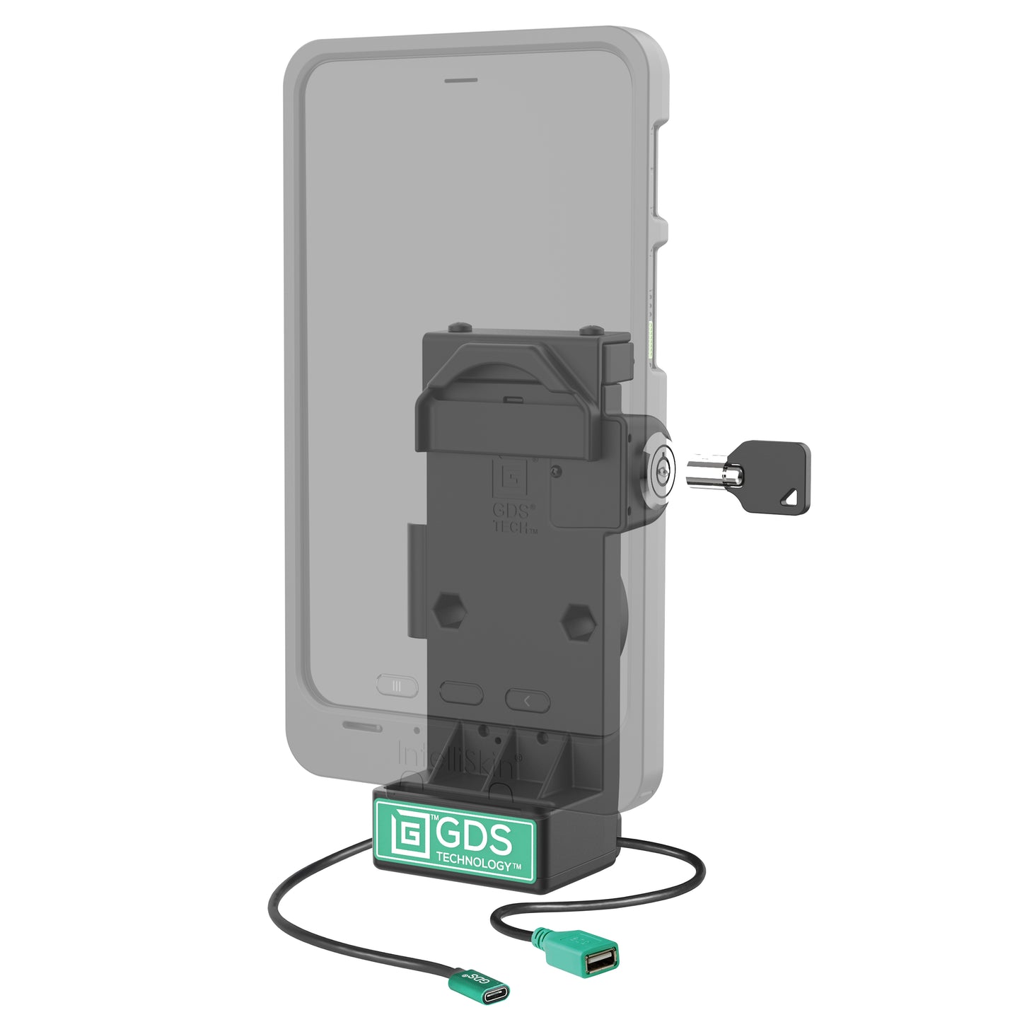 GDS® Uni-Conn™ Locking Spring Loaded Power + Single USB-A Dock (RAM-GDS-DOCKL-V12-U1CPDU)