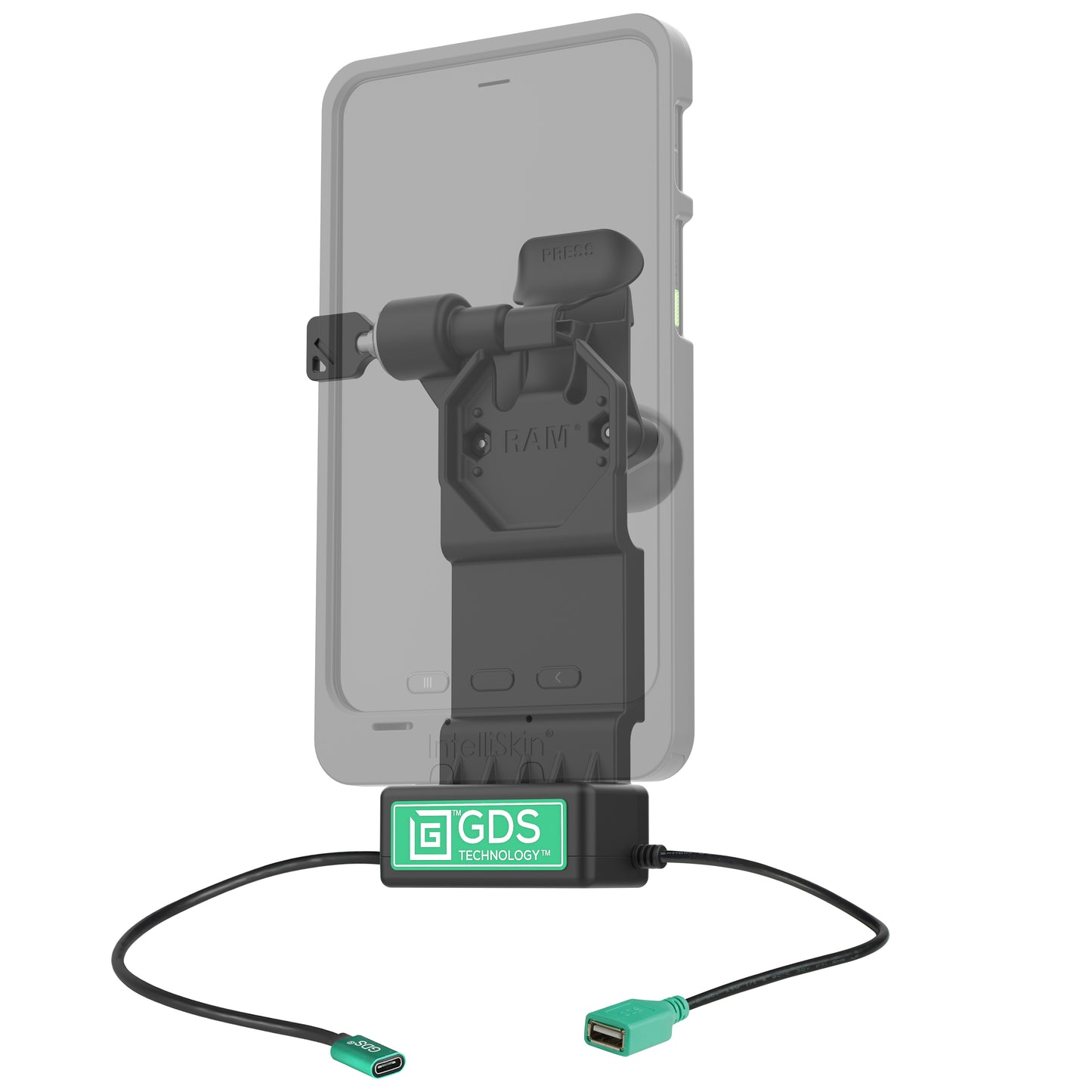 GDS® Uni-Conn™ Left Locking Power + Single USB-A Dock (RAM-GDS-DOCKLL-U1CDU)