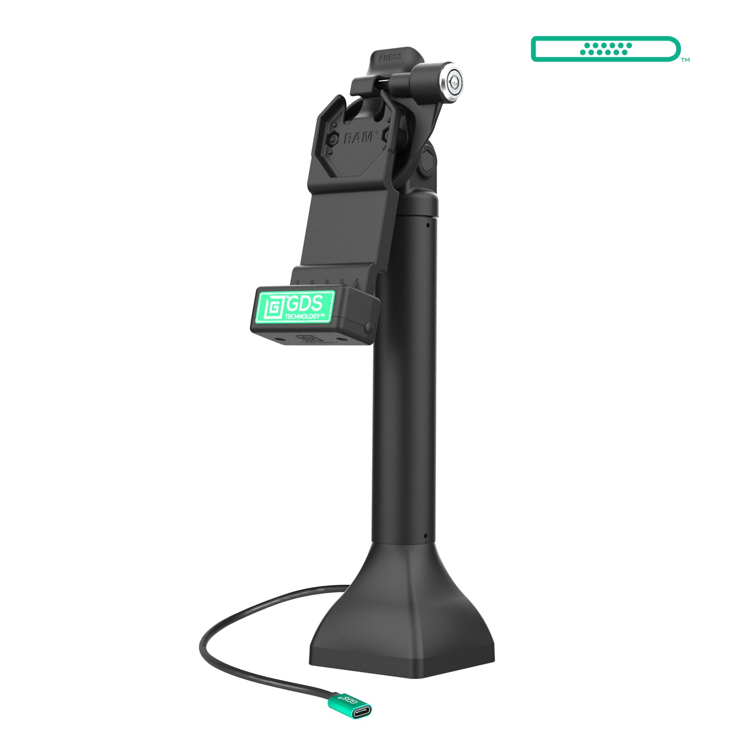 GDS® Uni-Conn™ 14" Locking Pedestal Dock with USB-C (RAM-GDS-DOCKLR-D11-14-U1C)