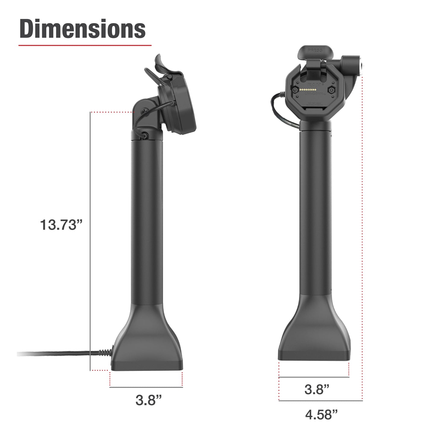 GDS® Uni-Conn™ Powered 14" Locking Pedestal Dock with PoE (RAM-GDS-DOCKLR-D11-14-U3E)