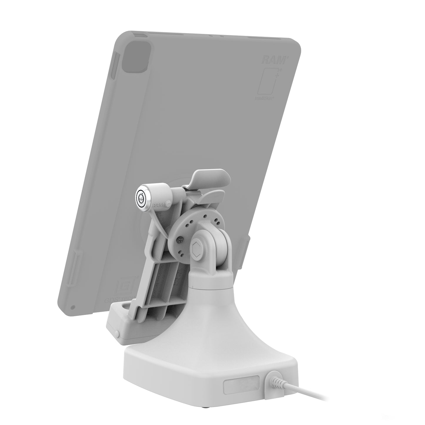 GDS® Uni-Conn™ Locking Tilt & Swivel Dock with USB-C - Gray (RAM-GDS-DOCKLR-D14-U1C-GRY)