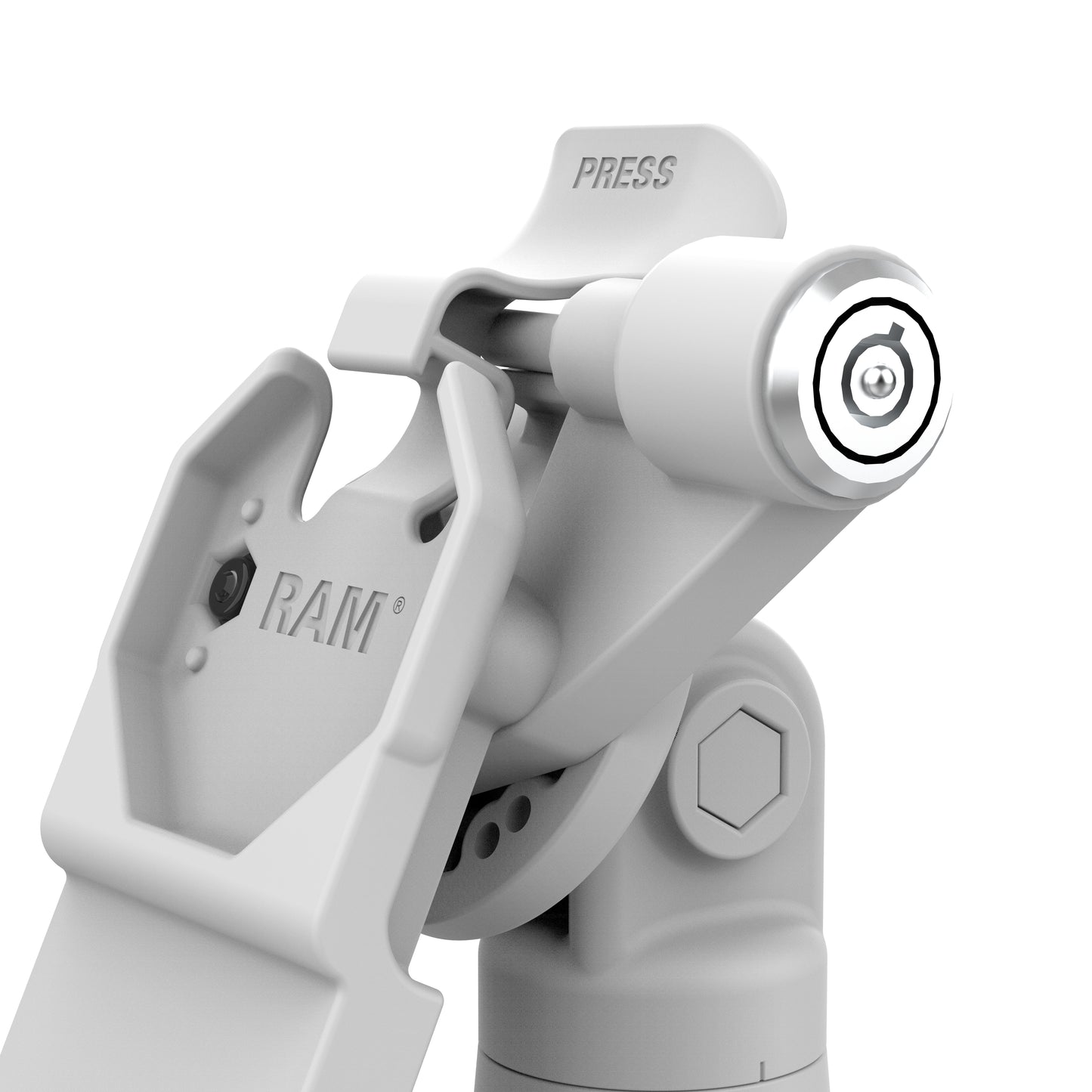 GDS® Uni-Conn™ Locking Tilt & Swivel Dock with PoE + Data - Gray (RAM-GDS-DOCKLR-D14-U1E-2A-GRY)