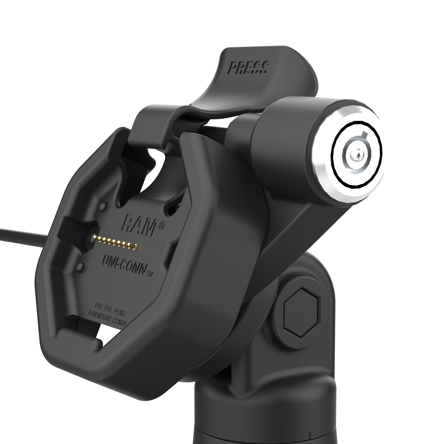GDS® Uni-Conn™ Powered Locking Tilt & Swivel Dock with PoE + Data (RAM-GDS-DOCKLR-D14-U3E-2A)