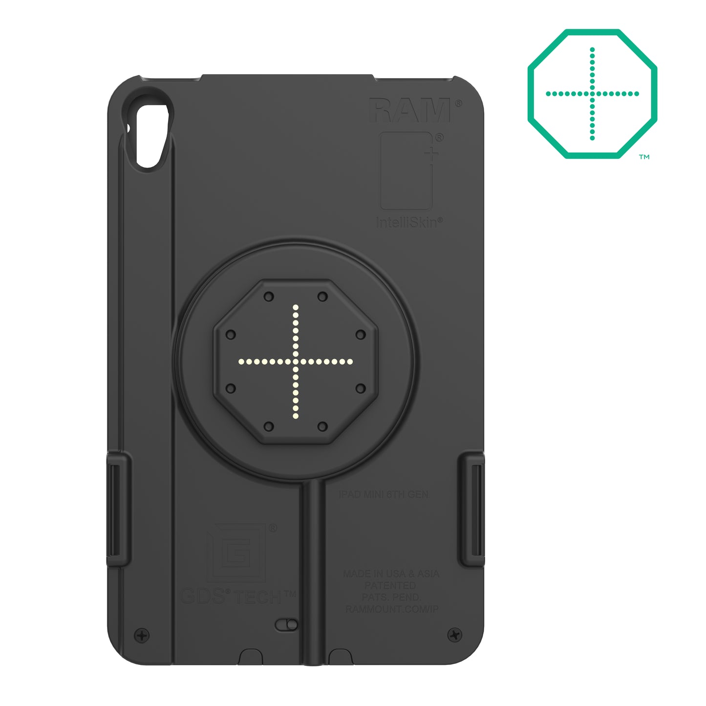 IntelliSkin® Thin-Case™ for iPad mini (A17 Pro) & mini 6 Rear Pogo Pads (RAM-GDS-SKIN-AP36-TCB)