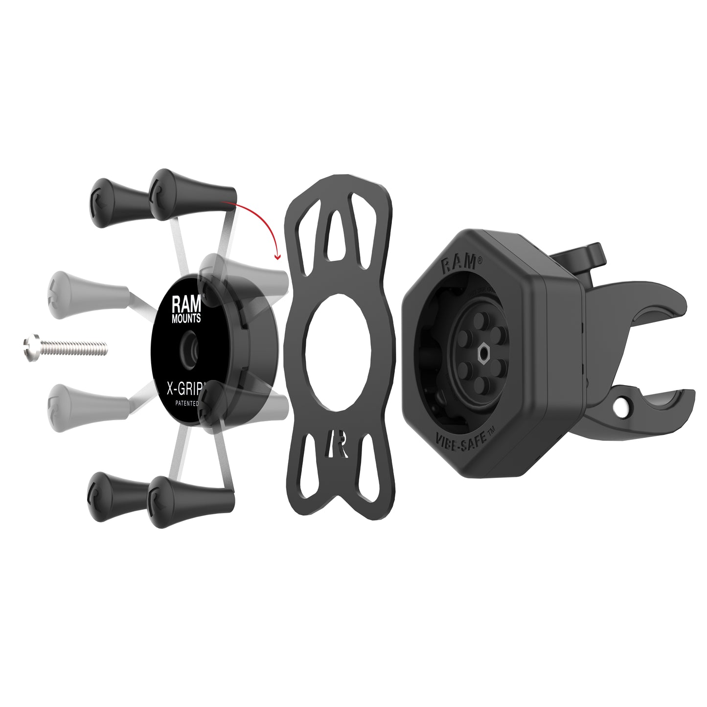 RAM® X-Grip® Phone Mount with Vibe-Safe™ & Small Tough-Claw™ (RAM-HOL-UN7-462-400)