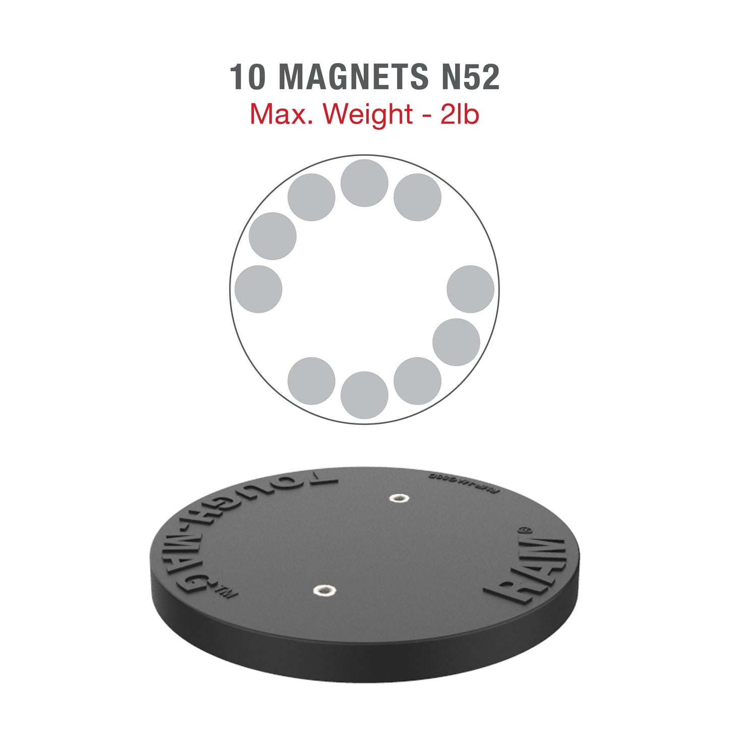 RAM® Dual Straight Pivot Magnetic Mount with Knob (RAP-101-PV4-2S-MAG88U)