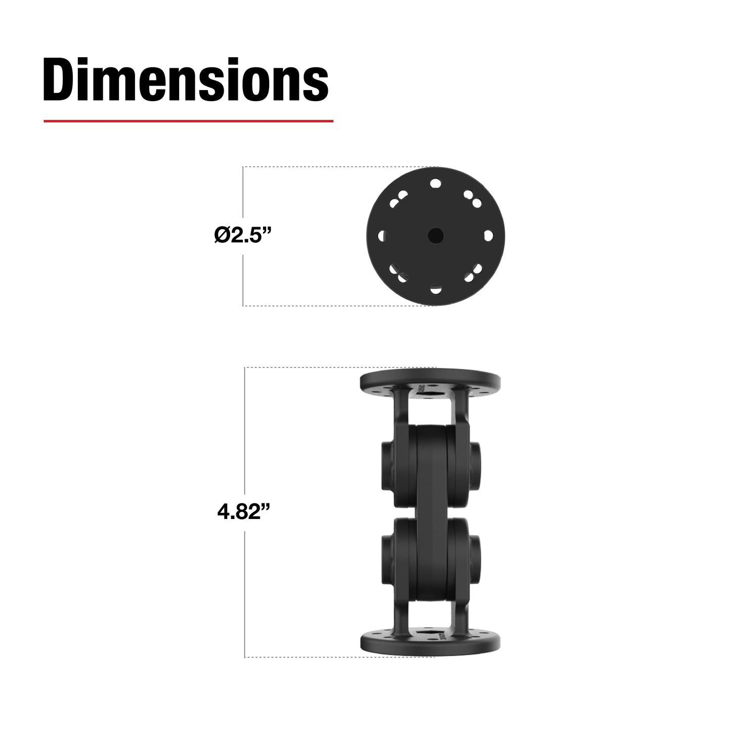 RAM® Dual Straight Pivot Mount (RAP-101-PV4-2S-NKU)