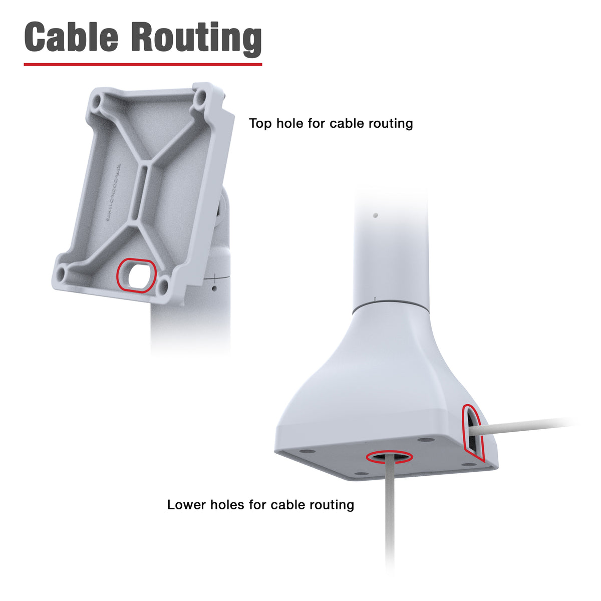 RAM® 14" Pedestal Mount with 100mm VESA & Cable Routing - Gray (RAP-D11H-14-V100-GRY)