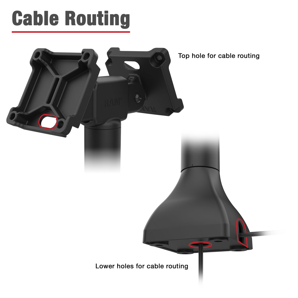 RAM® 14" Pedestal Mount with Dual 75mm VESA Adapters (RAP-D11H2-14-V75)