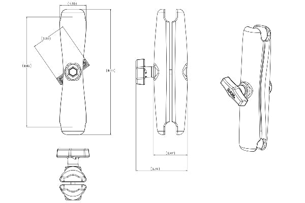 RAM Long Socket Arm for 1.5" Balls (RAM-201U-D)