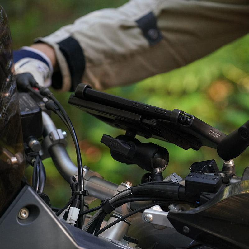 RAM® Handlebar U-Bolt Double Ball Mount with Round Plate - C Size Short (RAM-149Z-B-202U)