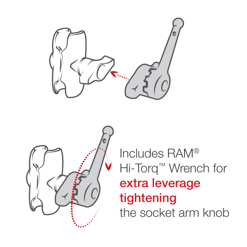RAM® Drill-Down Ball Mount for Humminbird Helix 8-15, XPLORE & Apex (RAM-D-202-25-C-202-KNOB9HU)