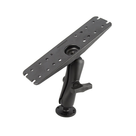 RAM 3" x 11" Rectangular Plate with 1.5" Ball, Double Socket Arm & 2.5" Round Base (RAM-137U)