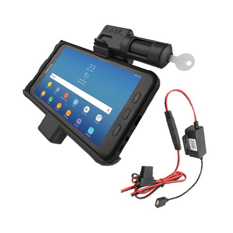 RAM® Samsung Galaxy Tab Active2 Vehicle Cradle with Keyed Lock & Charger (RAM-HOL-SAM7PKL-HARU)