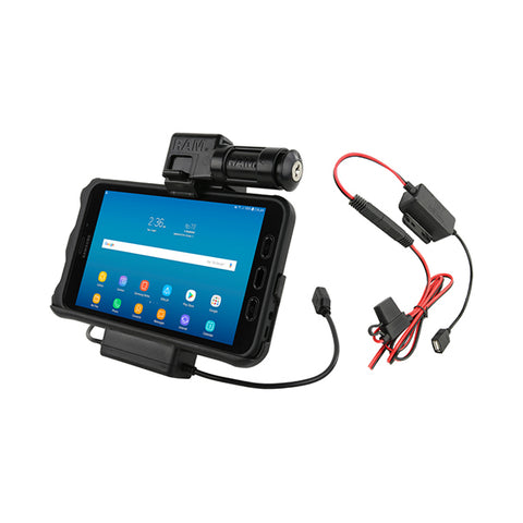 RAM® Key-Locking Power & Data Cradle for Samsung Tab Active2 (RAM-HOL-SAM7PKL2-HARU)