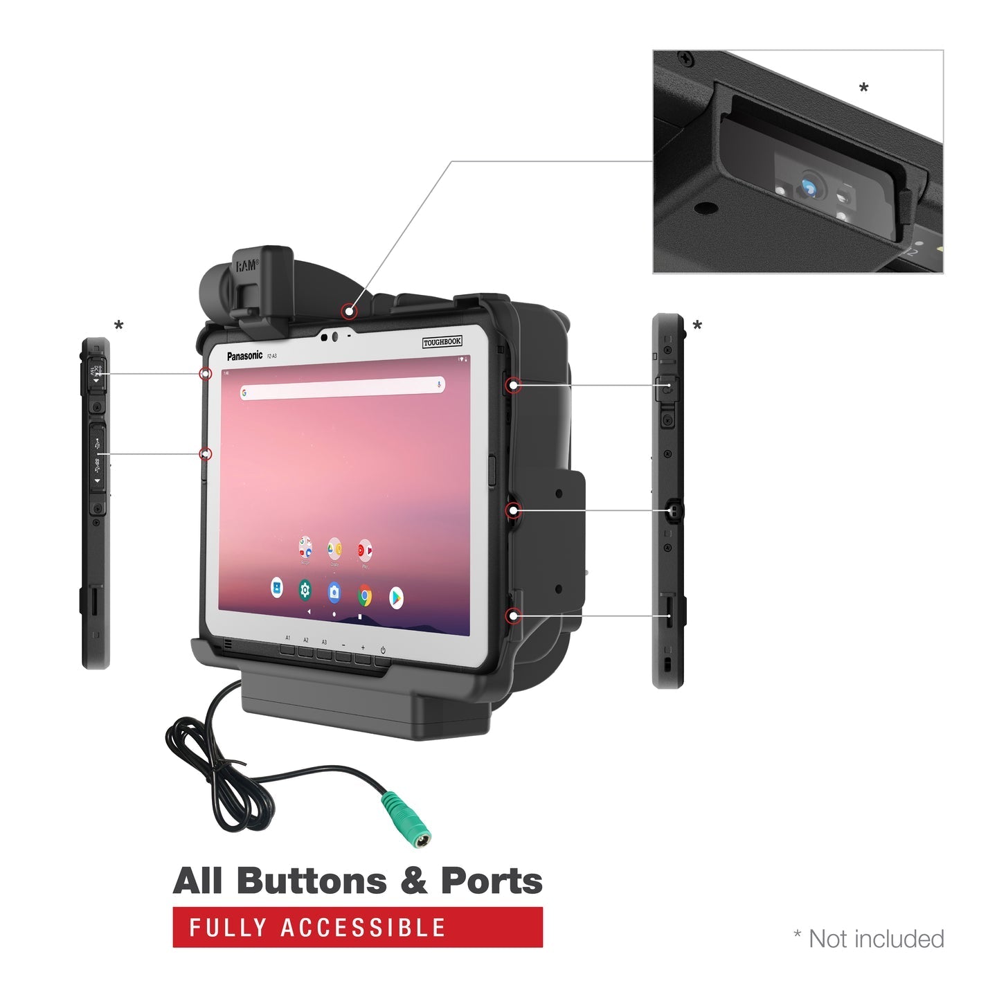 RAM® Powered Dock for Panasonic FZ-A3 (RAM-HOL-PAN16PU)