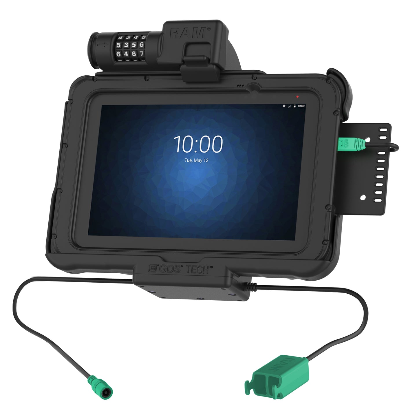 GDS® Combo Locking Power + Dual USB Dock for Zebra ET5x 8.3" & 8.4" (RAM-HOL-ZE10PD2CLU)