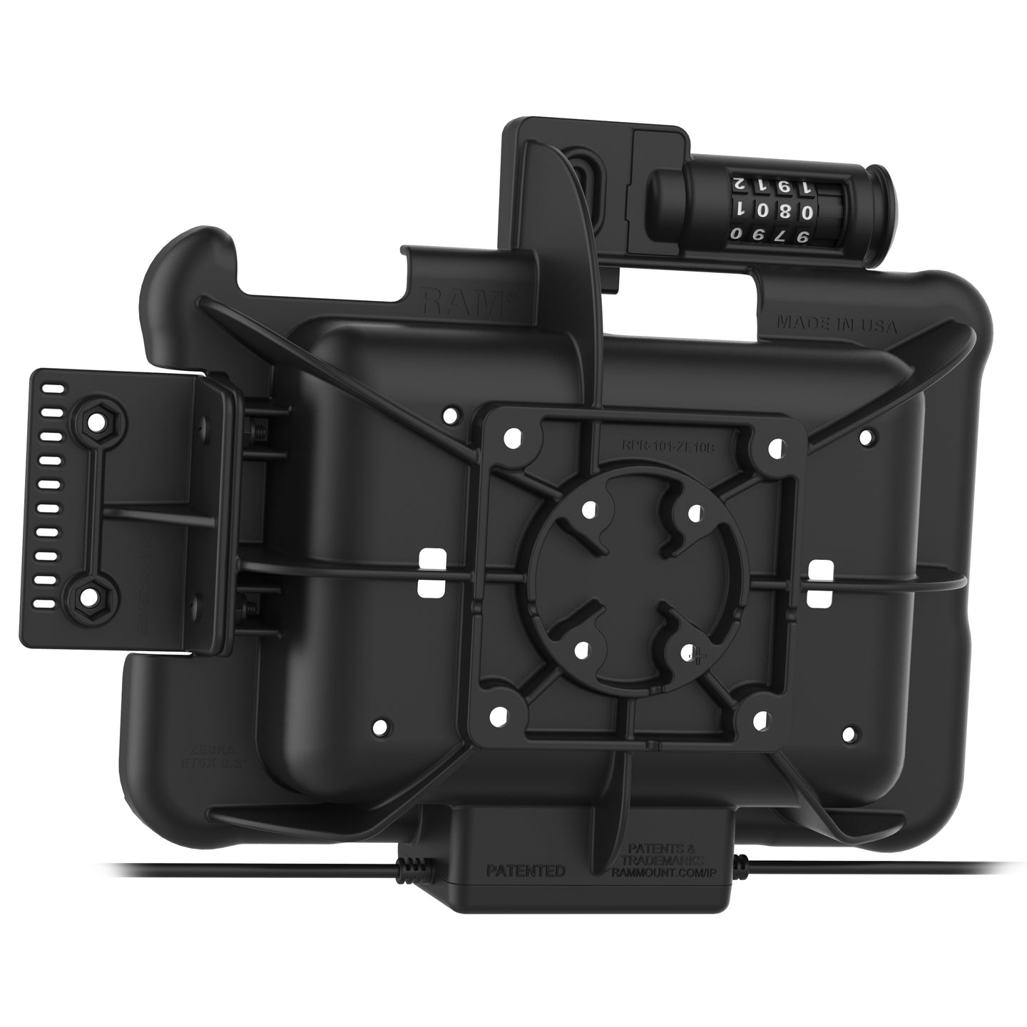 GDS® Combo Locking Power + Dual USB Dock for Zebra ET5x 8.3" & 8.4" (RAM-HOL-ZE10PD2CLU)