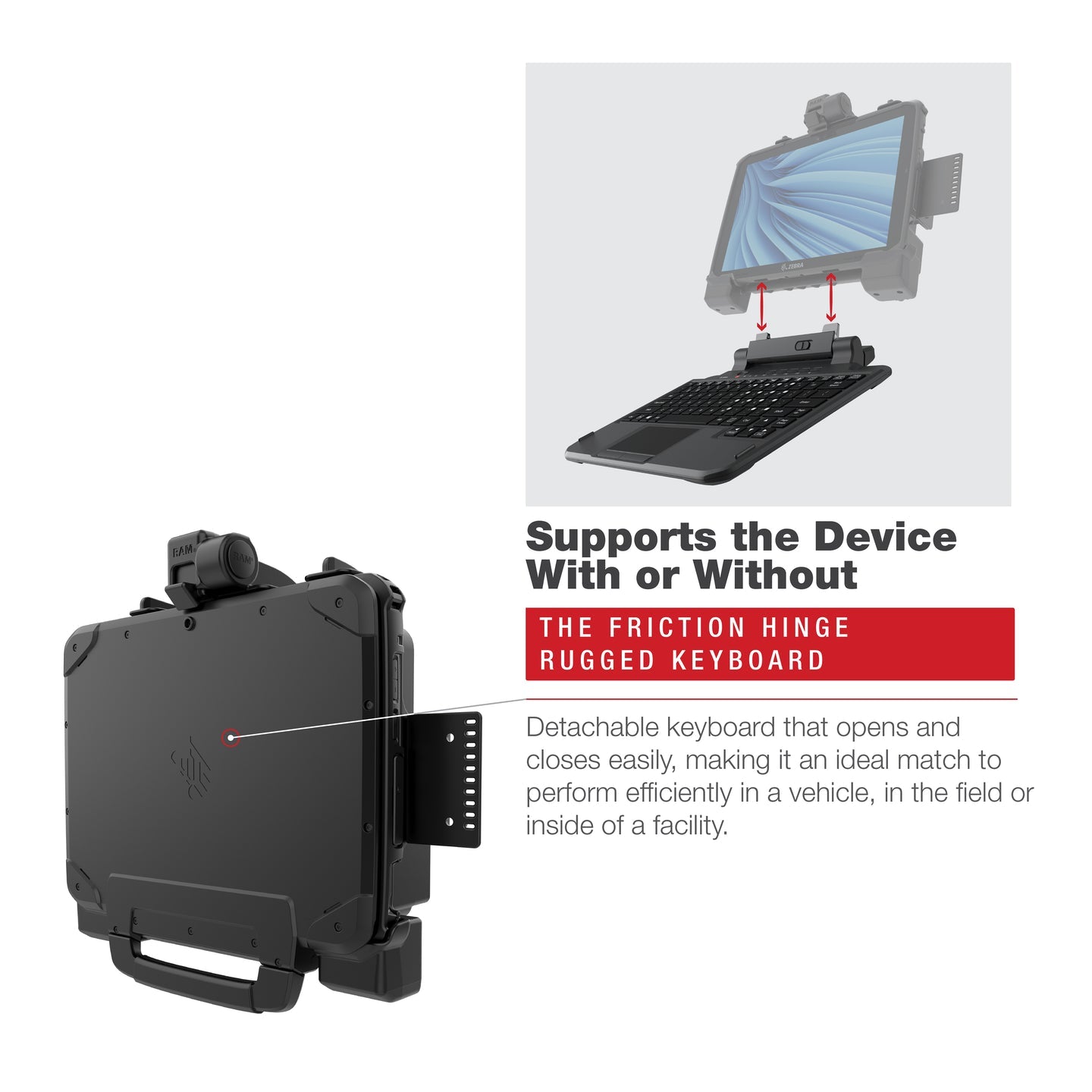 RAM® Form-Fit Holder for Zebra ET8x 2-in-1 Tablet (RAM-HOL-ZE22U)