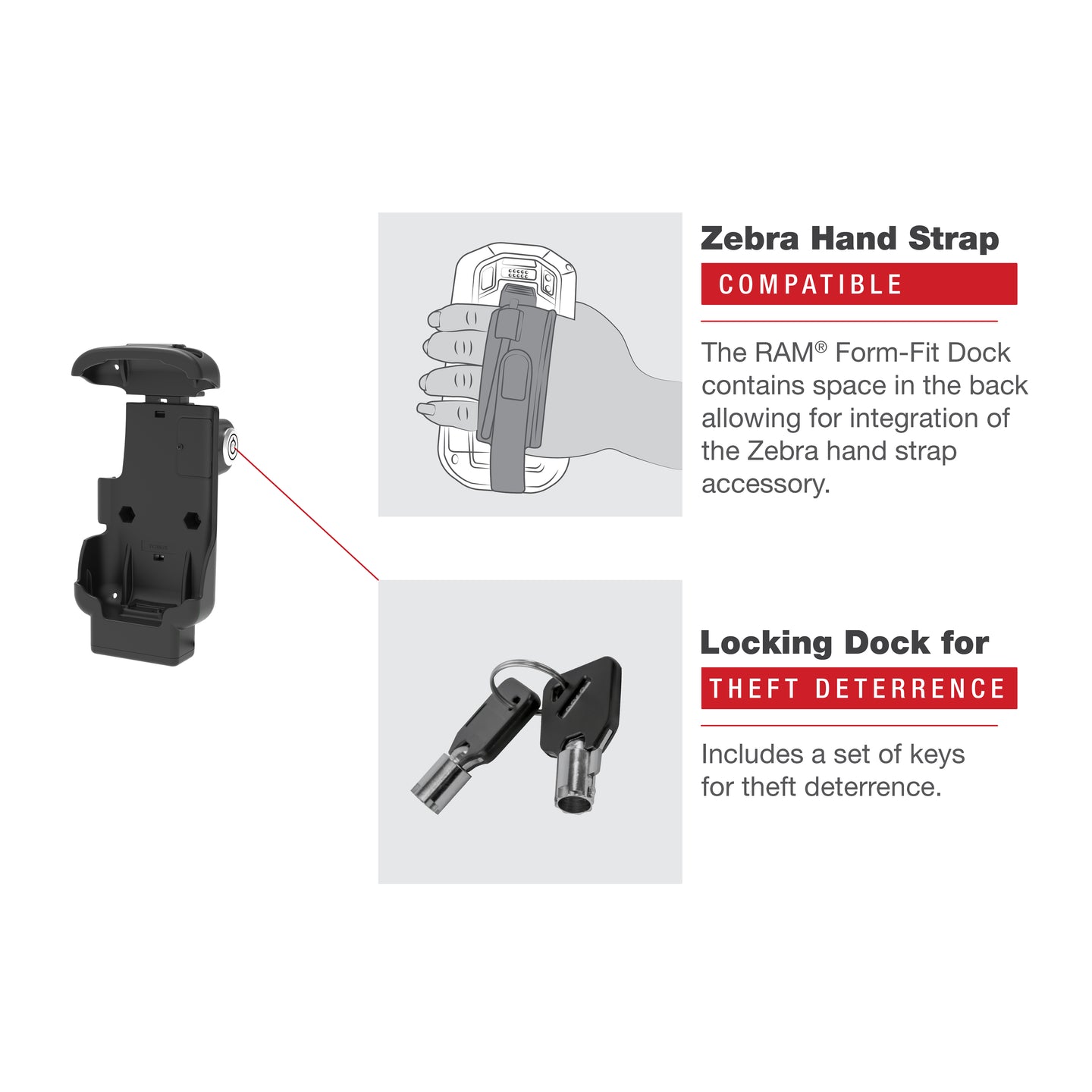 RAM® Key-Locking Form-Fit Holder for Zebra TC73 & TC78 (RAM-HOL-ZE17L-NP-1U)