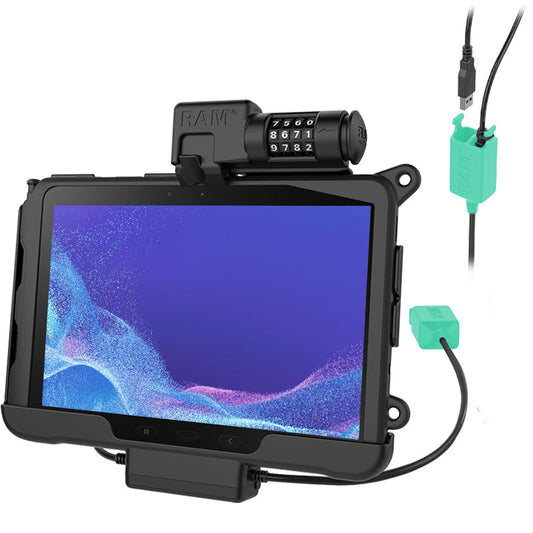 RAM® Combo-Locking Power + Dual USB Data Dock for Tab Active4 Pro (RAM-HOL-SAM57PD2CLU)