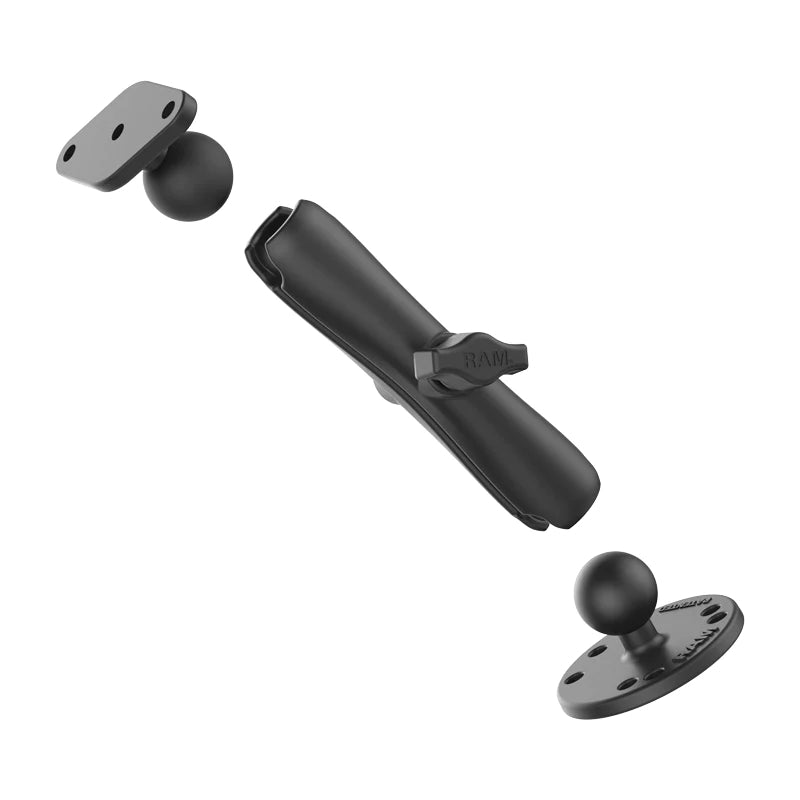 RAM 1" Ball Flat Surface Mount w/ Long Double Socket Arm 2.5" Round & Diamond Base (RAM-B-138U-C)