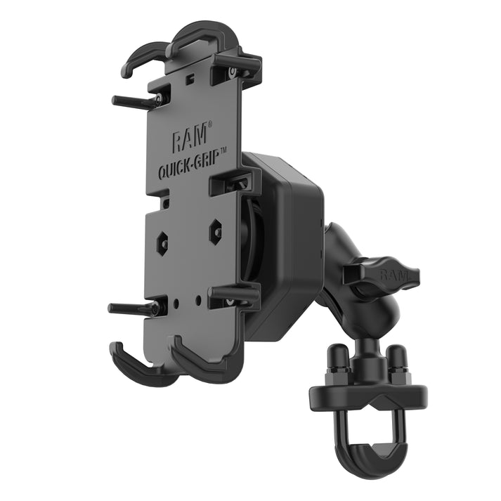 RAM® Quick-Grip™ XL Phone Mount with Vibe-Safe™ & U-Bolt Base - Short ...