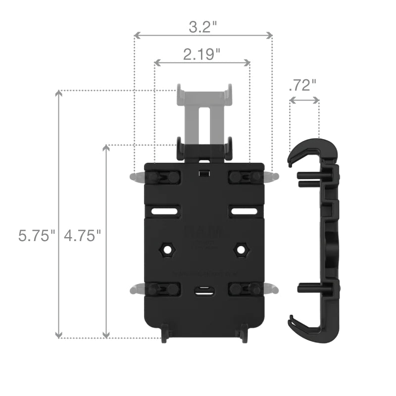 RAM® Quick-Grip™ Phone Mount with Handlebar U-Bolt Base (RAM-B-149Z-PD3U)