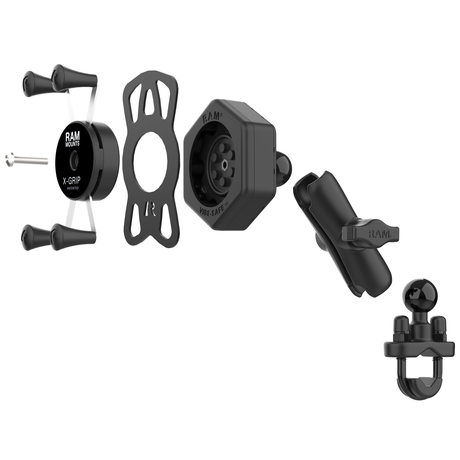 RAM® X-Grip® Phone Mount with Vibe-Safe™ & U-Bolt Base - Medium (RAM-B-149Z-UN7-462)
