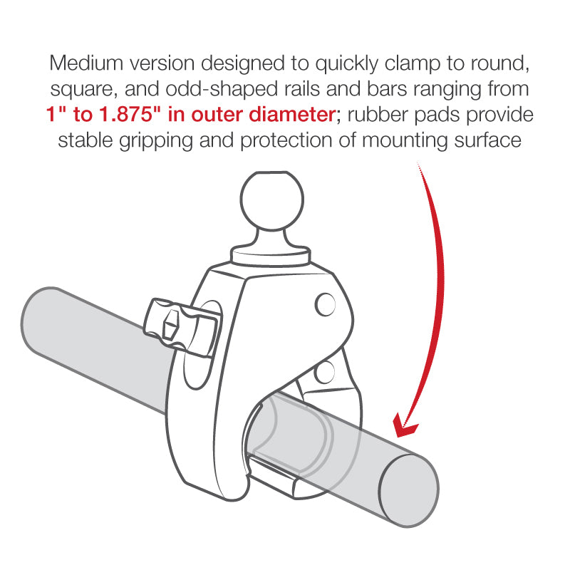 RAM® Tough-Claw™ Double Ball Mount with LED Spotlight (RAM-B-152-404)