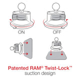 RAM® Twist-Lock™ Suction Cup Mount with Universal Action Camera Adapter (RAM-B-166-A-GOP1U)
