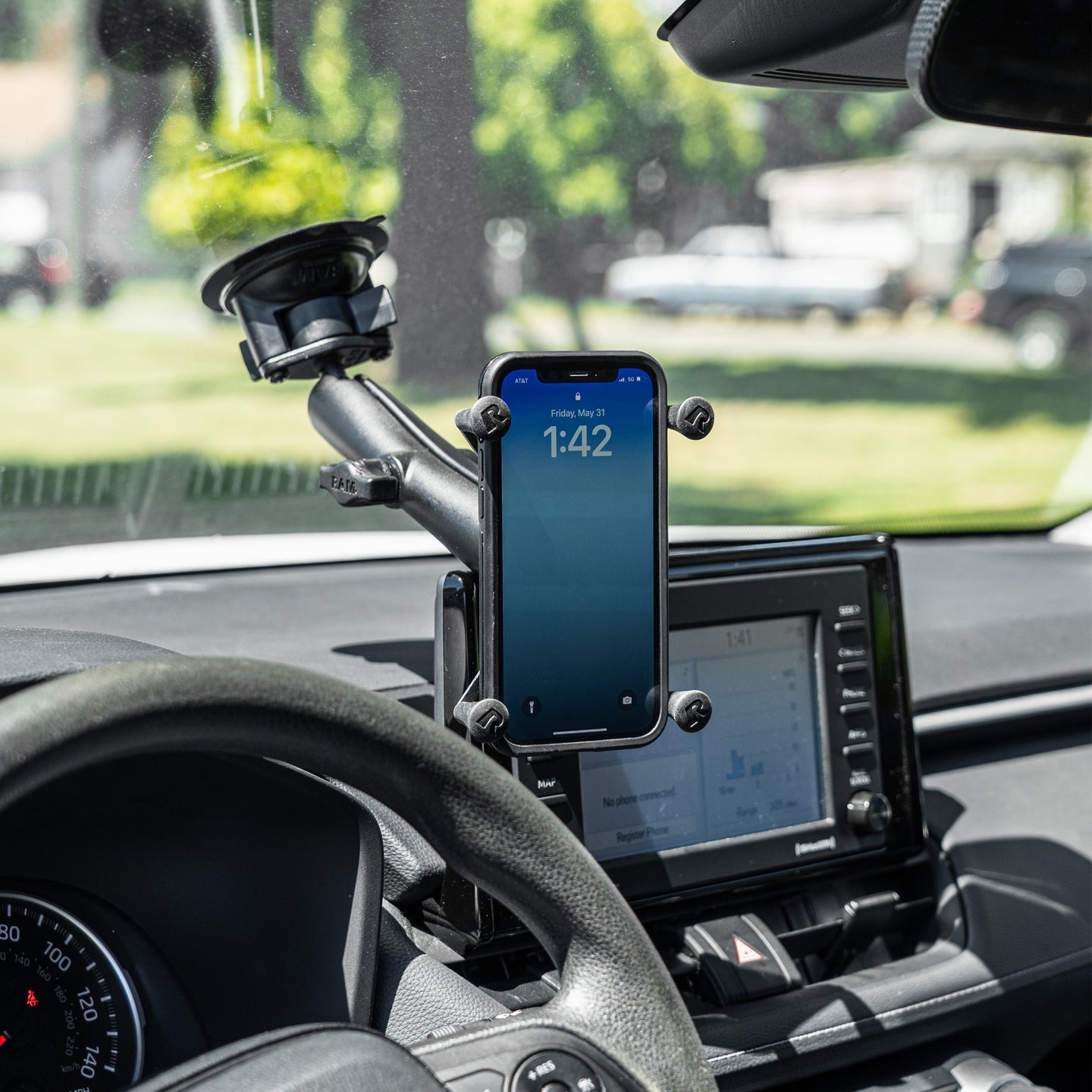 RAM® X-Grip® Large Phone Mount with Twist-Lock™ Suction Cup - Long (RAM-B-166-C-UN10U)