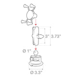 RAM Twist-Lock™ Suction Cup Mount with Universal RAM® X-Grip® Cell/iPhone Cradle (RAM-B-166-UN7U)