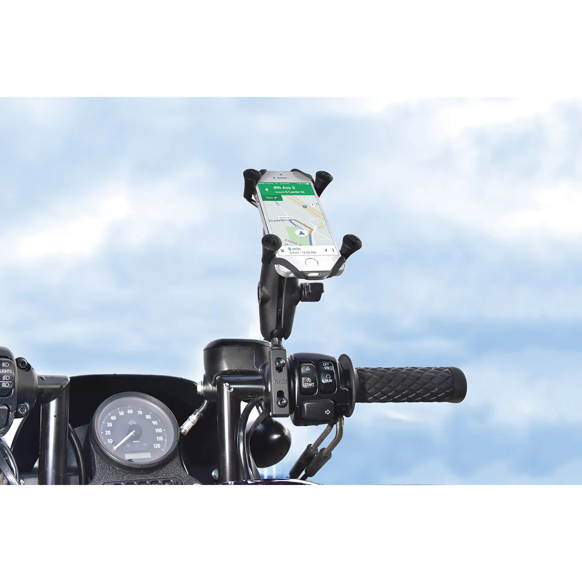 RAM® X-Grip® Phone Mount with Motorcycle Brake/Clutch Reservoir Base (RAM-B-174-UN7U)