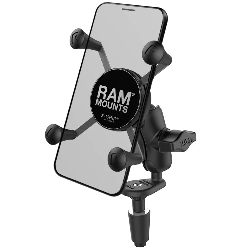 RAM Fork Stem Mount with Double Socket Arm & Universal RAM X-Grip Phone Cradle (RAM-B-176-A-UN7U)