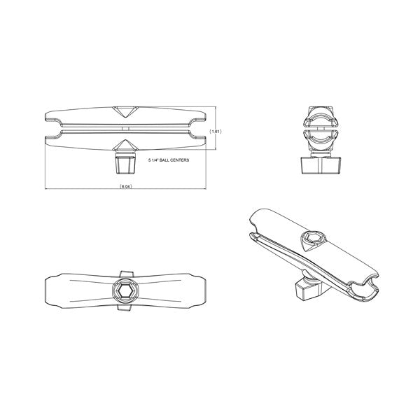 RAM Long Socket Arm for B Size 1" Ball (RAM-B-201U-C)