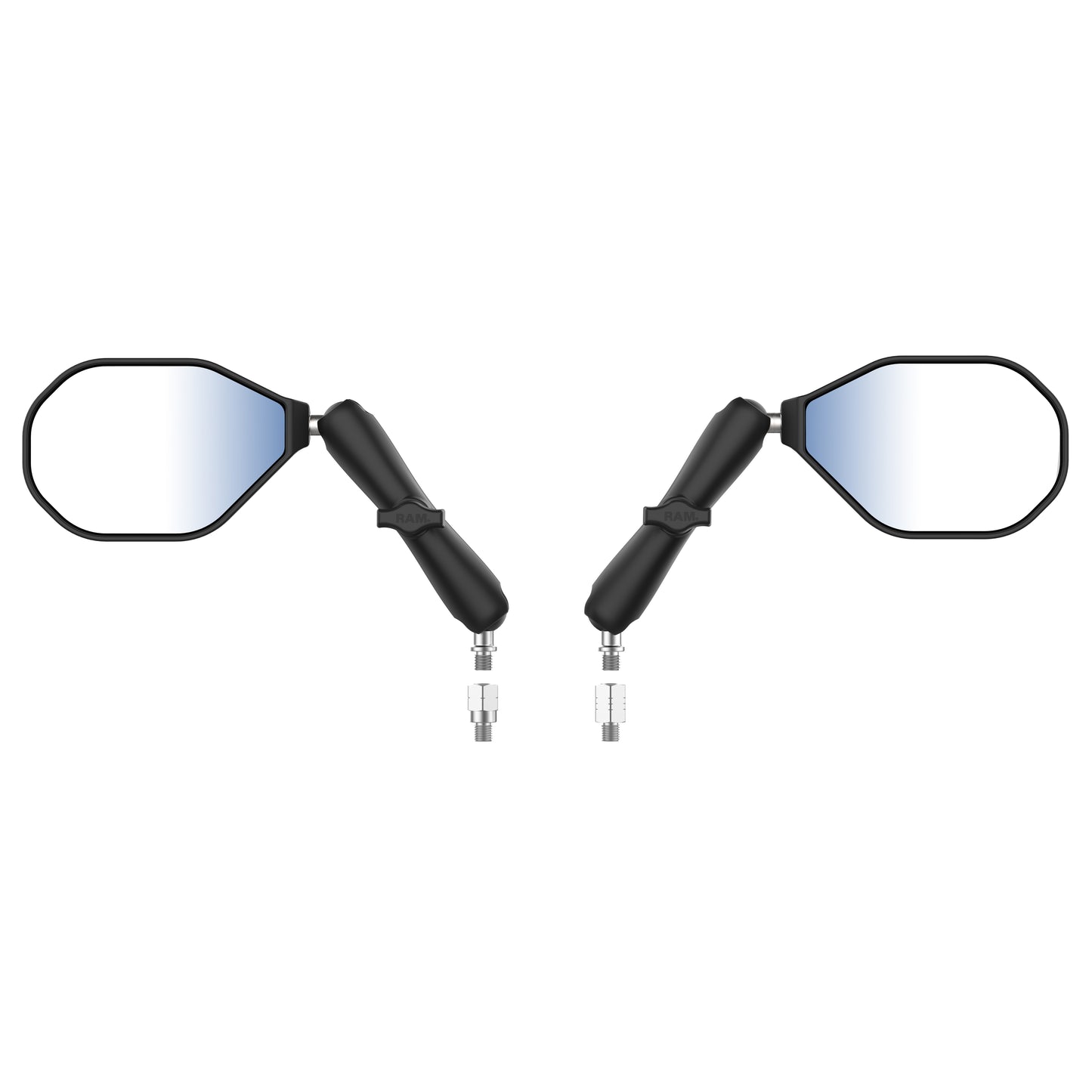 RAM® Tough-Mirror™ Kit with M10-1.25 Bases + Reverse Adapter - Long Arm (RAM-B-349-RTA-C-465RL)