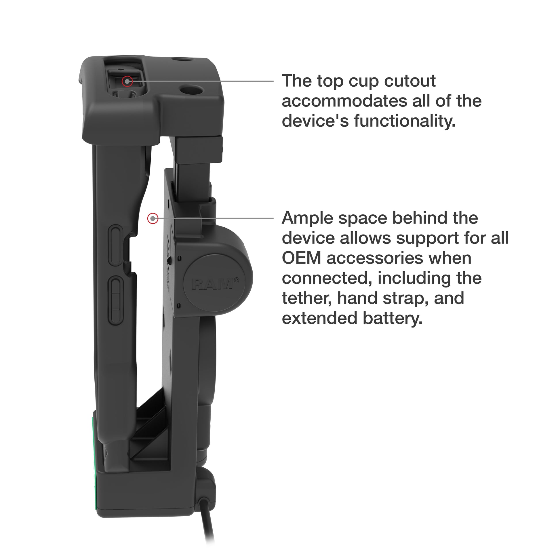 GDS® Powered Dock + USB-A for Zebra TC2x & TC5x (RAM-GDS-DOCK-V12-ZE2434CPDU)