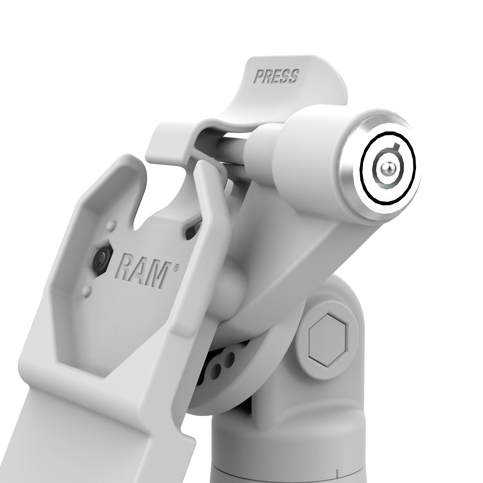 GDS® Uni-Conn™ Locking Tilt & Swivel Dock with PoE + Data - Gray (RAM-GDS-DOCKLR-D14-U1E-2A-GRY)