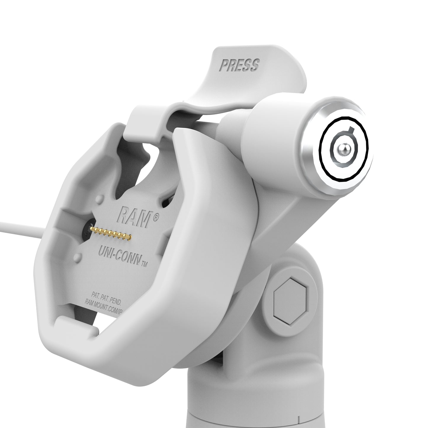 GDS® Uni-Conn™ Powered Locking Tilt & Swivel Dock with USB-C + Data Gray (RAM-GDS-DOCKLR-D14-U3C-2A-GRY)