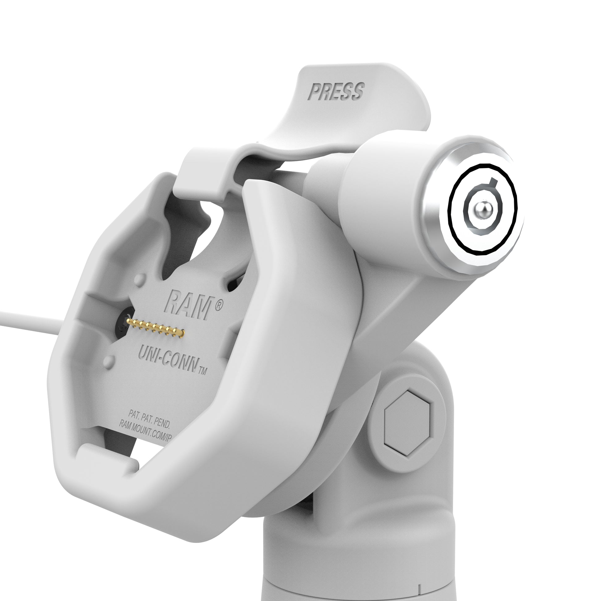 GDS® Uni-Conn™ Powered Locking Tilt & Swivel Dock with USB-C + Data Gray (RAM-GDS-DOCKLR-D14-U3C-2A-GRY)