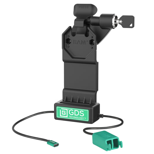 GDS® Uni-Conn™ Right Locking Power + Dual USB-A Dock (RAM-GDS-DOCKLR-U1CD2U)