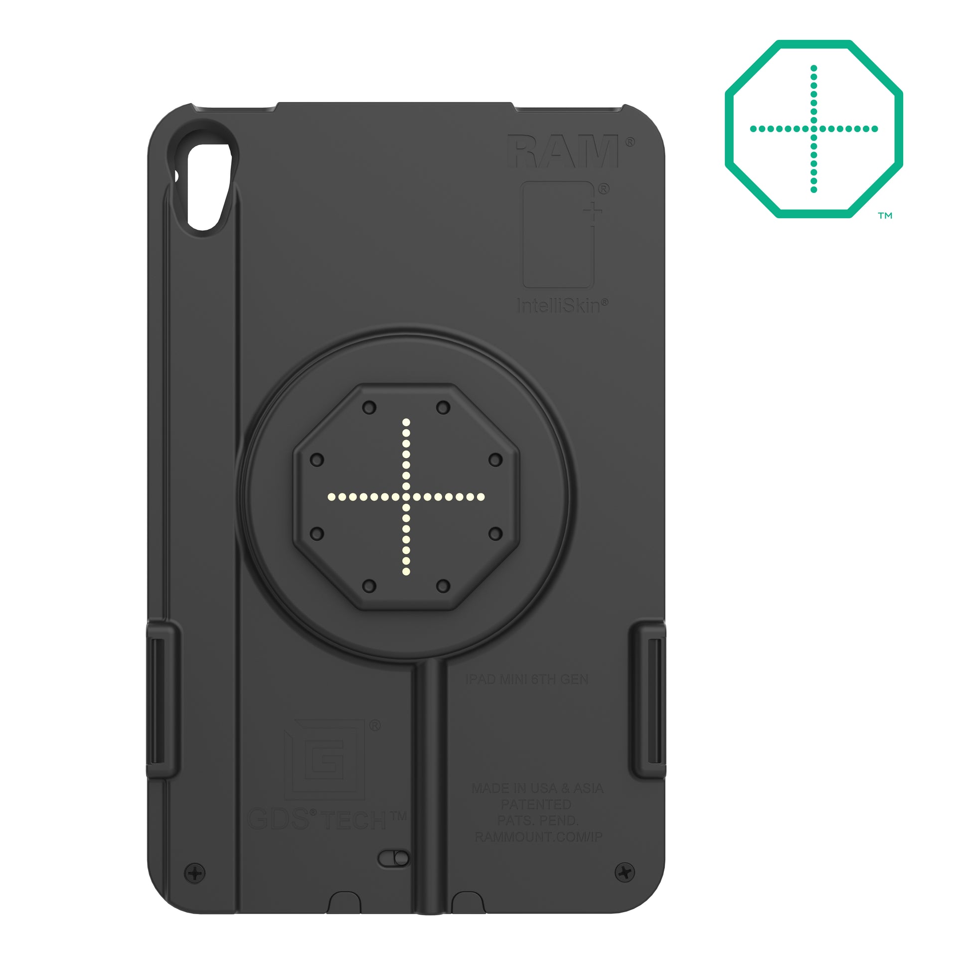 IntelliSkin® Thin-Case™ for iPad mini (A17 Pro) & mini 6 Rear Pogo Pads (RAM-GDS-SKIN-AP36-TCB)