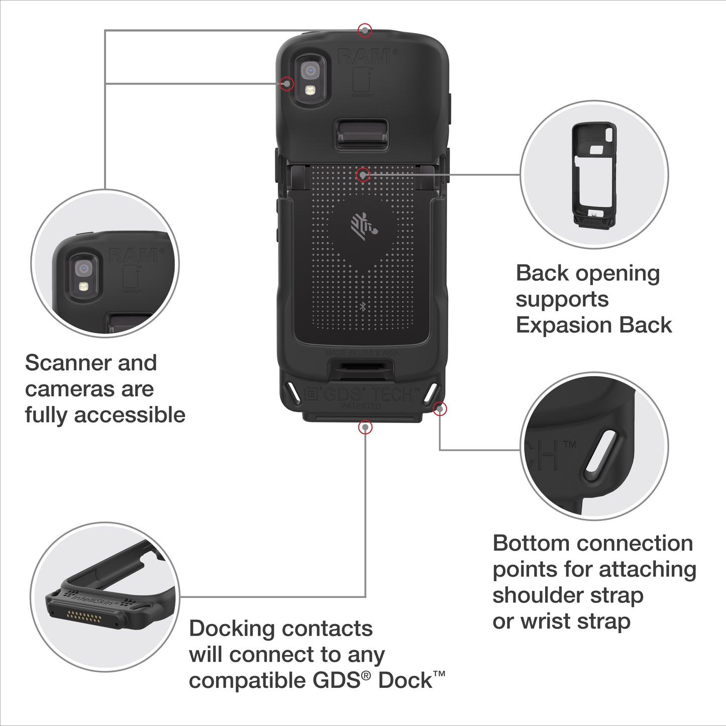 IntelliSkin® for Zebra TC22/27 (RAM-GDS-SKIN-ZE24)